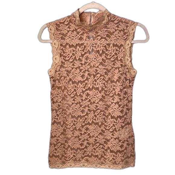rosemunde Tops - Rosemunde Copenhagen Lace Tank Top Peach